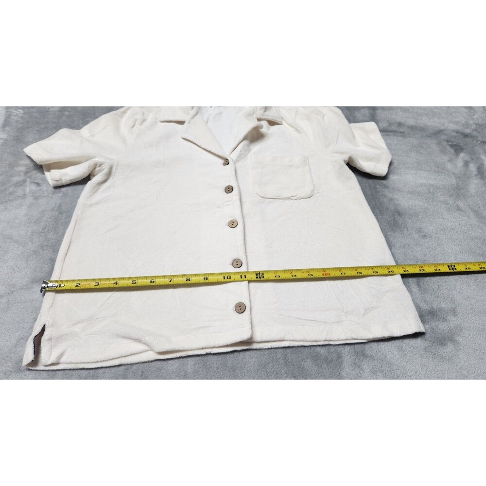Faherty Men's Small White Button Down Cotton Blend Polo Shirt - Picture 5 of 7